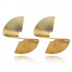 Irregular Geometric Punk Style Spiral Gold Metal Fashion Earrings